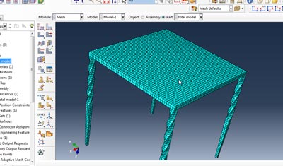 آموزش محاسبه بار گرانشی روی میز در abaqus